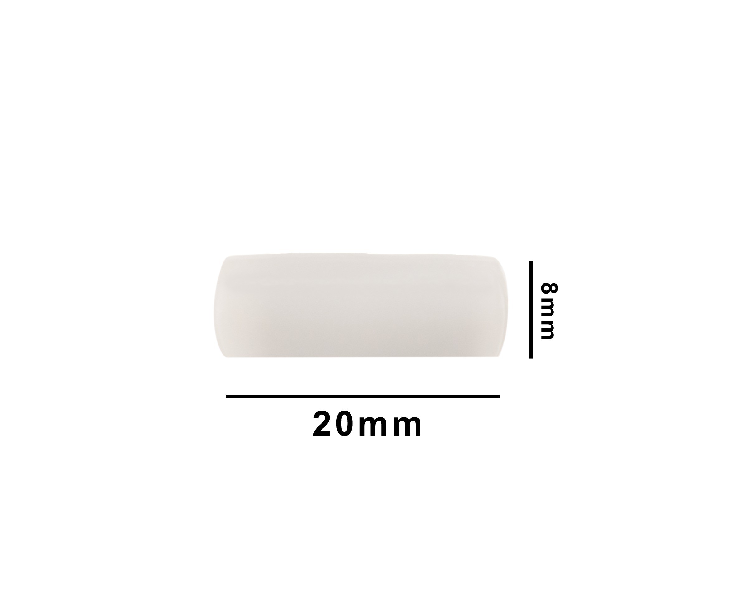 SP Bel-Art Spinbar Teflon Round with Tapered Ends Magnetic Stirring Bar; 20 x 8mm, White