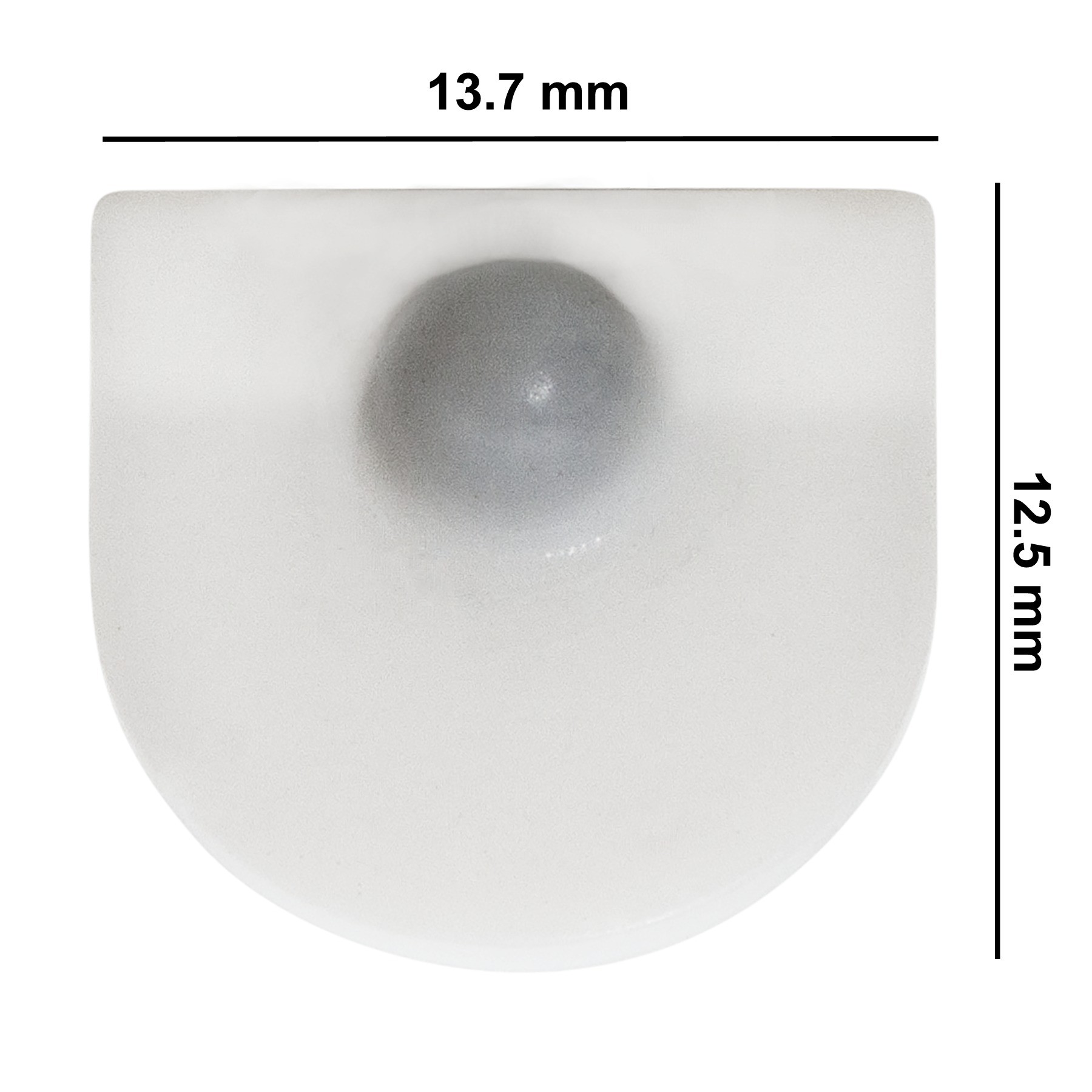 SP Bel-Art Spinvane Teflon Half Round Magnetic Stirring Bar; 13.7 x 12.5 x 12.6mm, 16mm O.D., White 