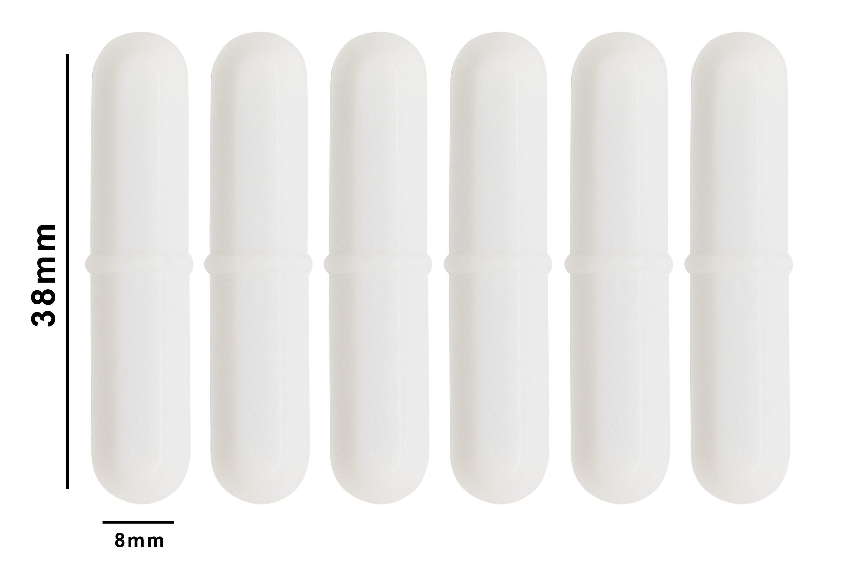 SP Bel-Art Spinpak Teflon Octagon Magnetic Stirring Bar; 38 x 8mm, White (Pack of 6)