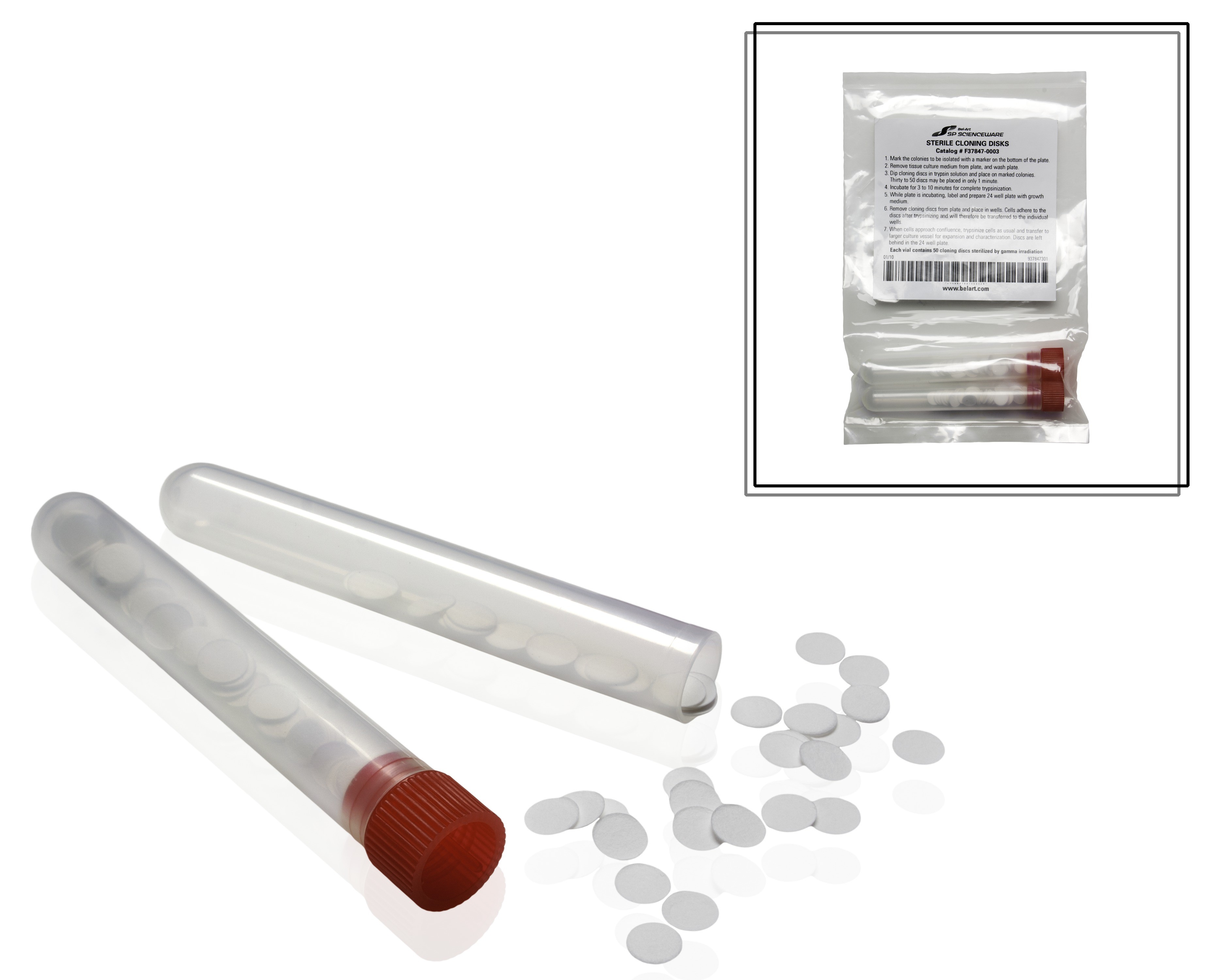 SP Bel-Art Sterile Cloning Discs; ¼ in. Dia, Paper (Pack of 100)