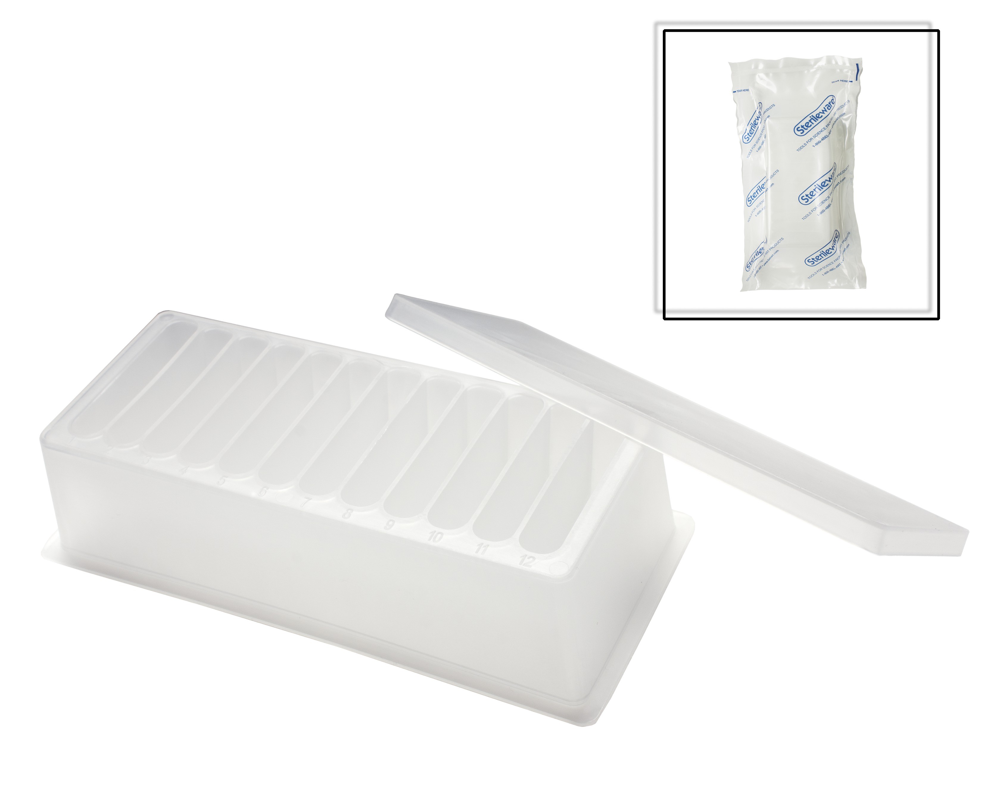SP Bel-Art Polypropylene 12 Channel Reagent Reservoirs; 5 x 2¼ x 1¼ in. (Pack of 8)
