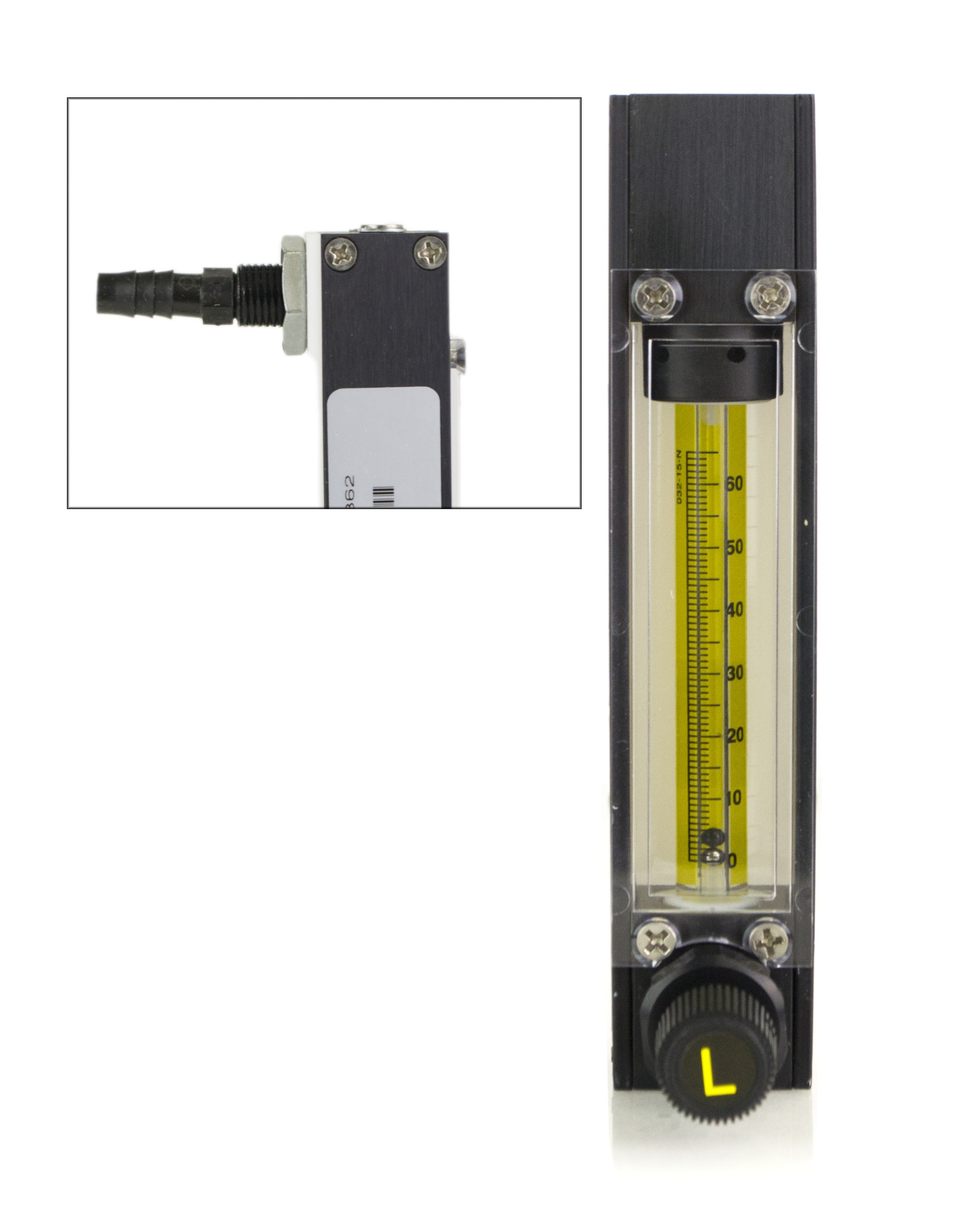 SP Bel-Art Riteflow Aluminum Mounted Flowmeter; 65mm Scale, Size 2