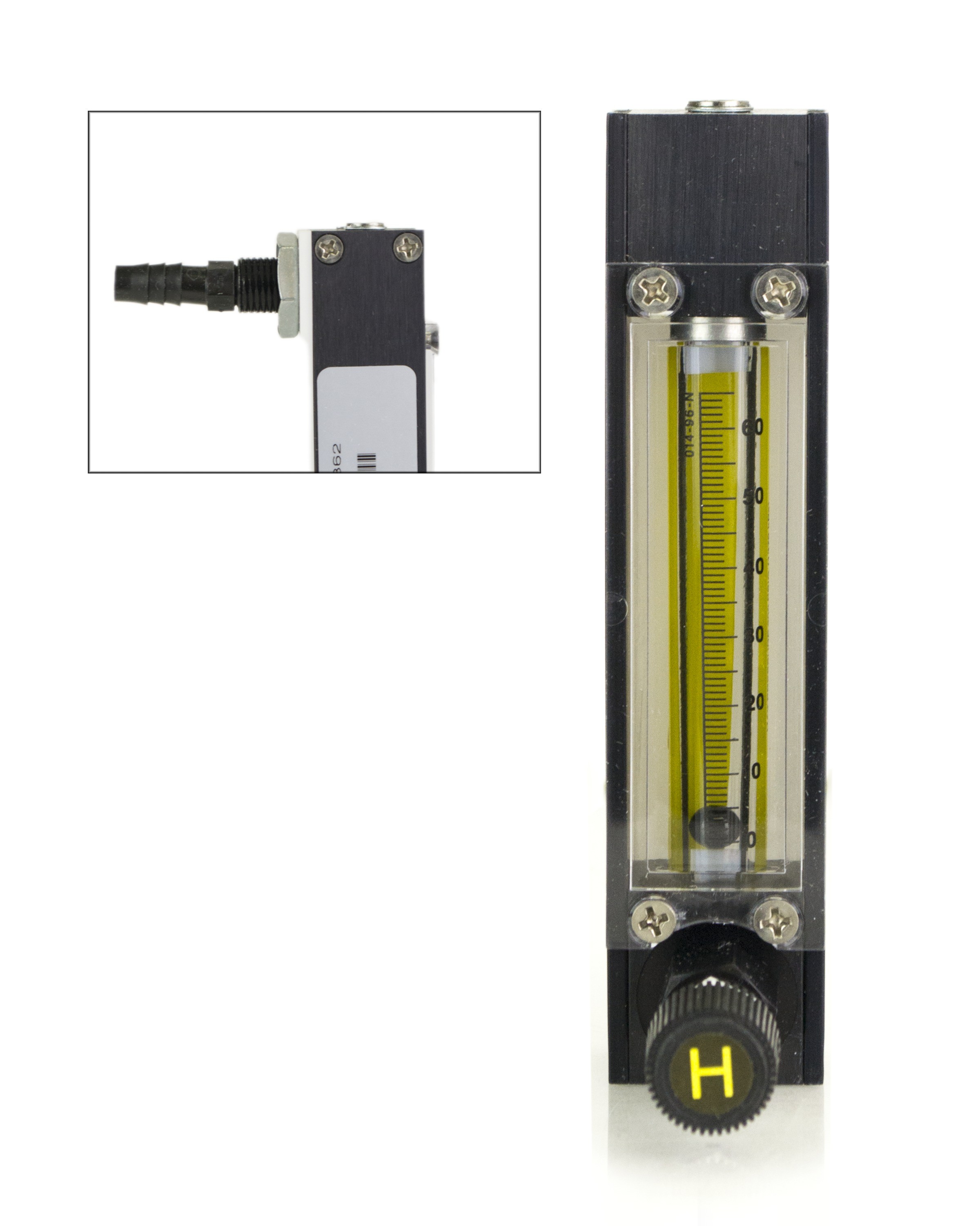 SP Bel-Art Riteflow Aluminum Mounted Flowmeter; 65mm Scale, Size 5