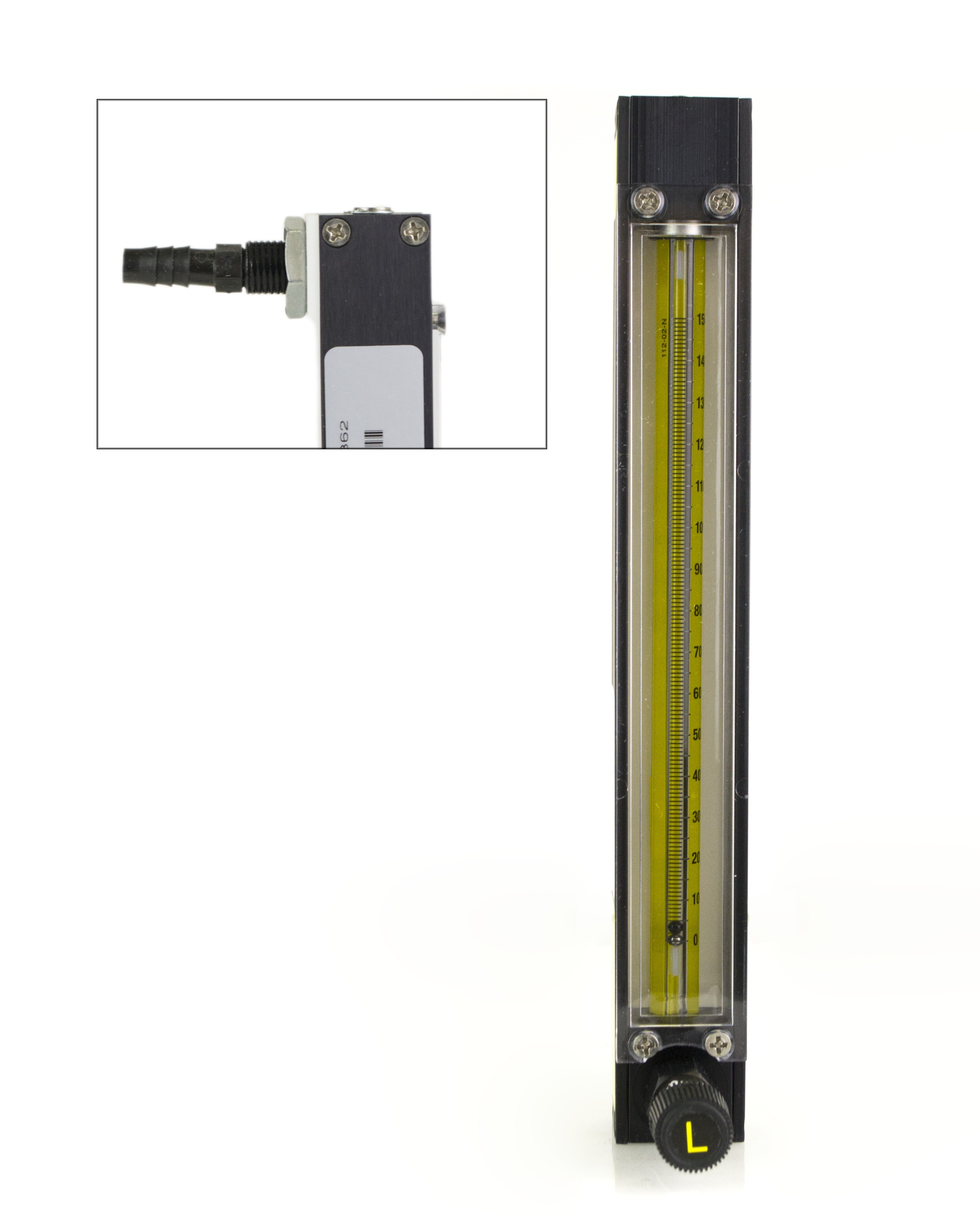 SP Bel-Art Riteflow Aluminum Mounted Flowmeter; 150mm Scale, Size 1