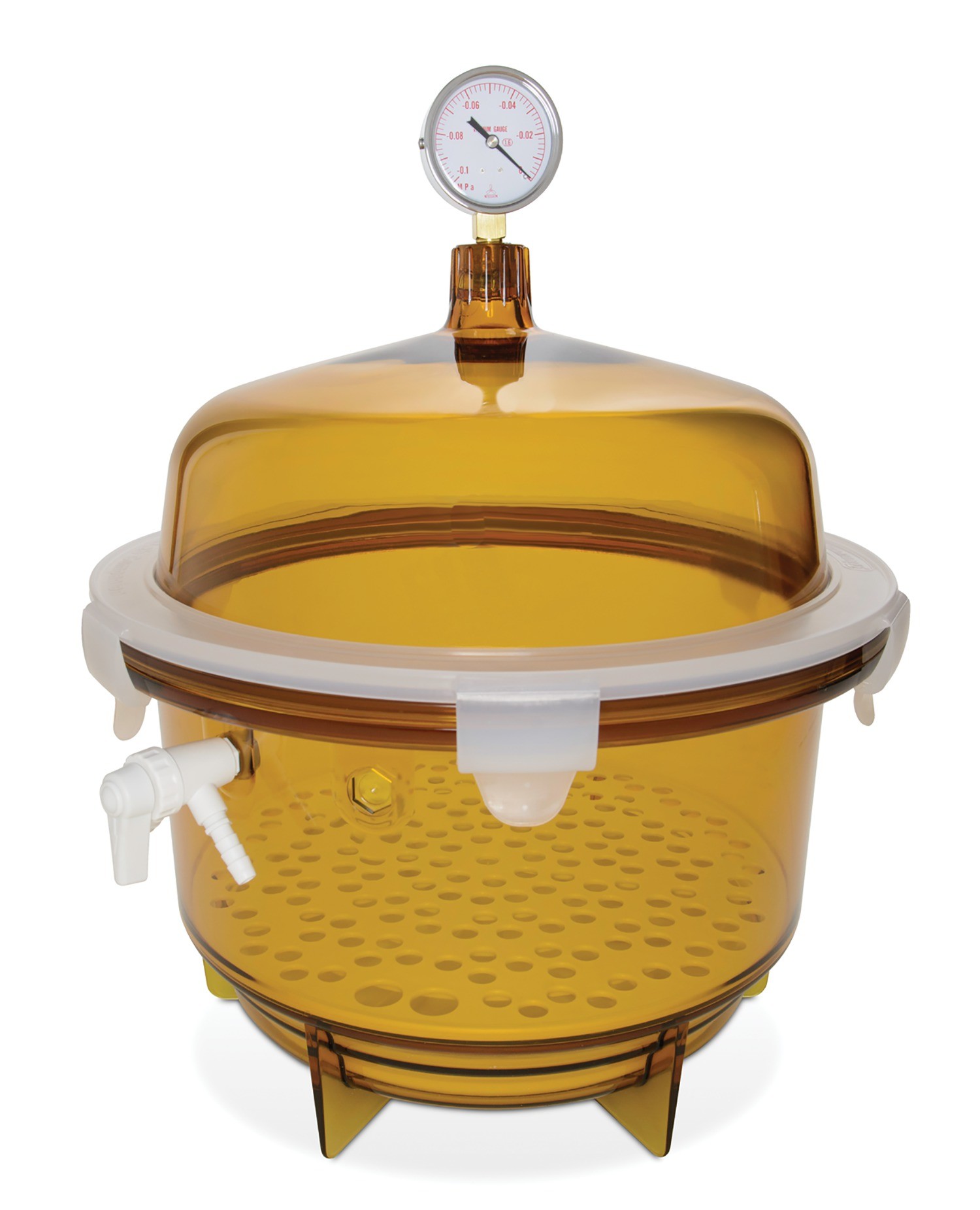 SP Bel-Art Lab Companion Amber Polycarbonate Round Style Vacuum Desiccator; 20 Liter