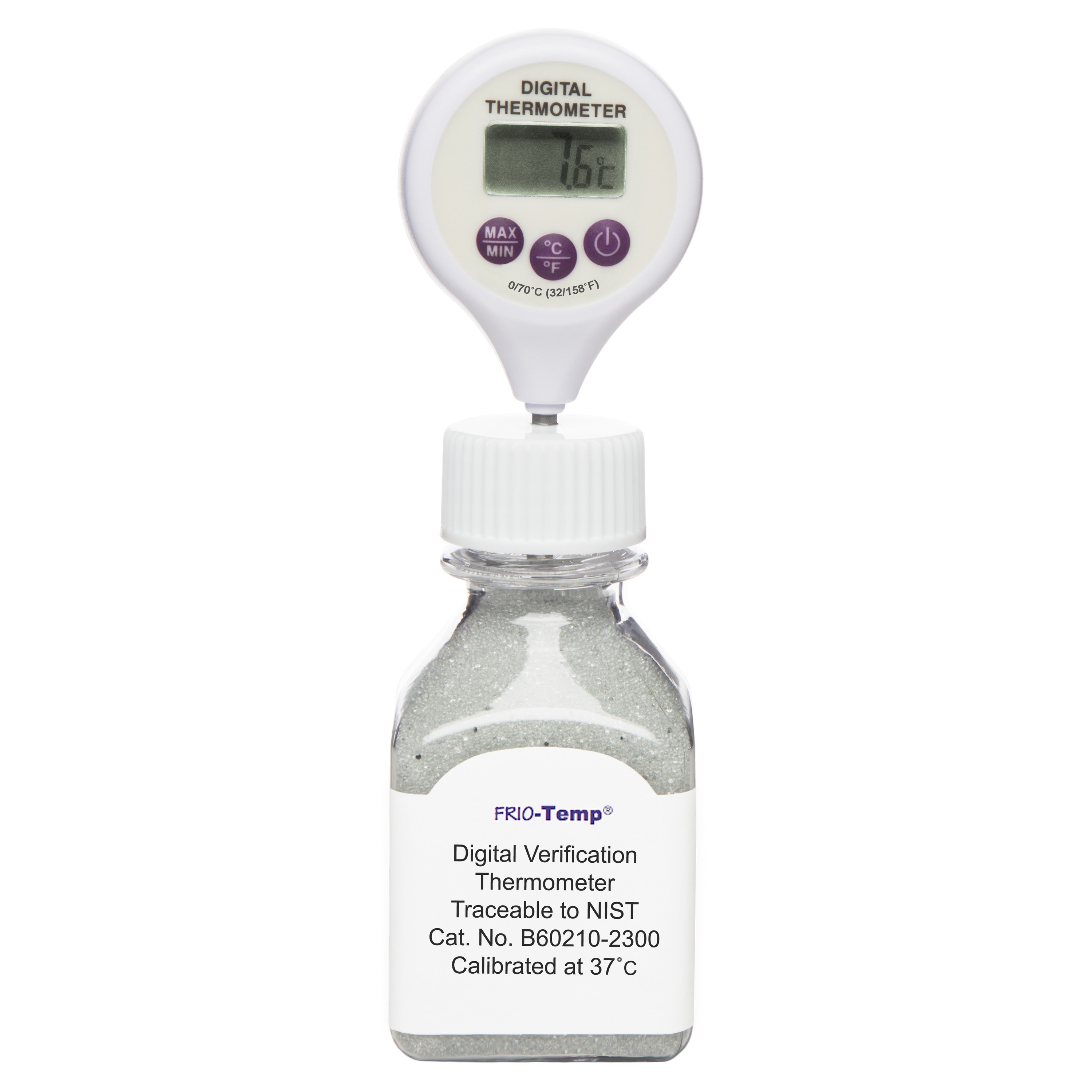 SP Bel-Art, H-B Frio-Temp Calibrated Electronic Verification Lollipop Stem Thermometer; 0/70C (32/158F), 37C Incubator Calibration