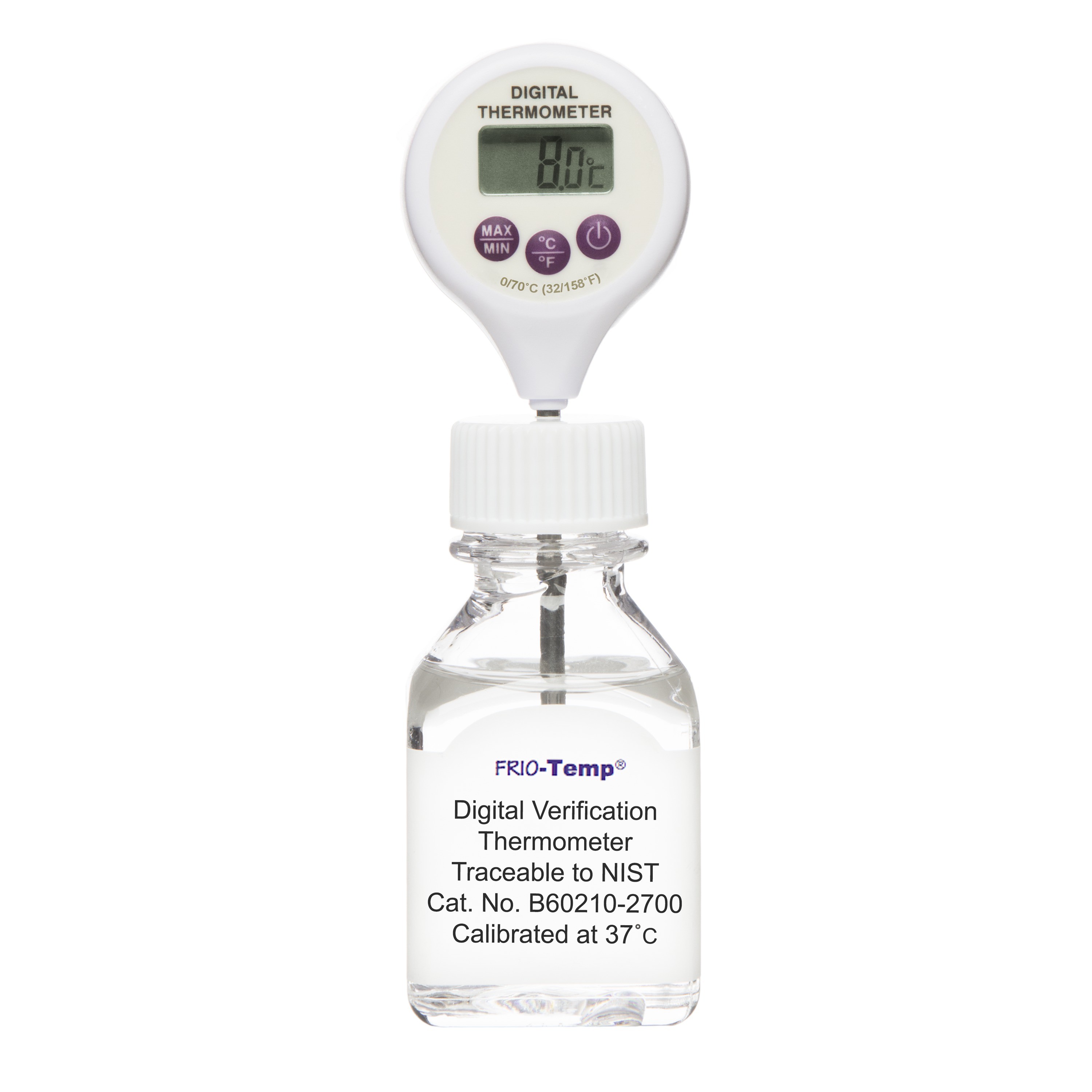 SP Bel-Art, H-B Frio-Temp Calibrated Electronic Verification Lollipop Stem Thermometer; 0/70C (32/158F), 37C Incubator Calibration