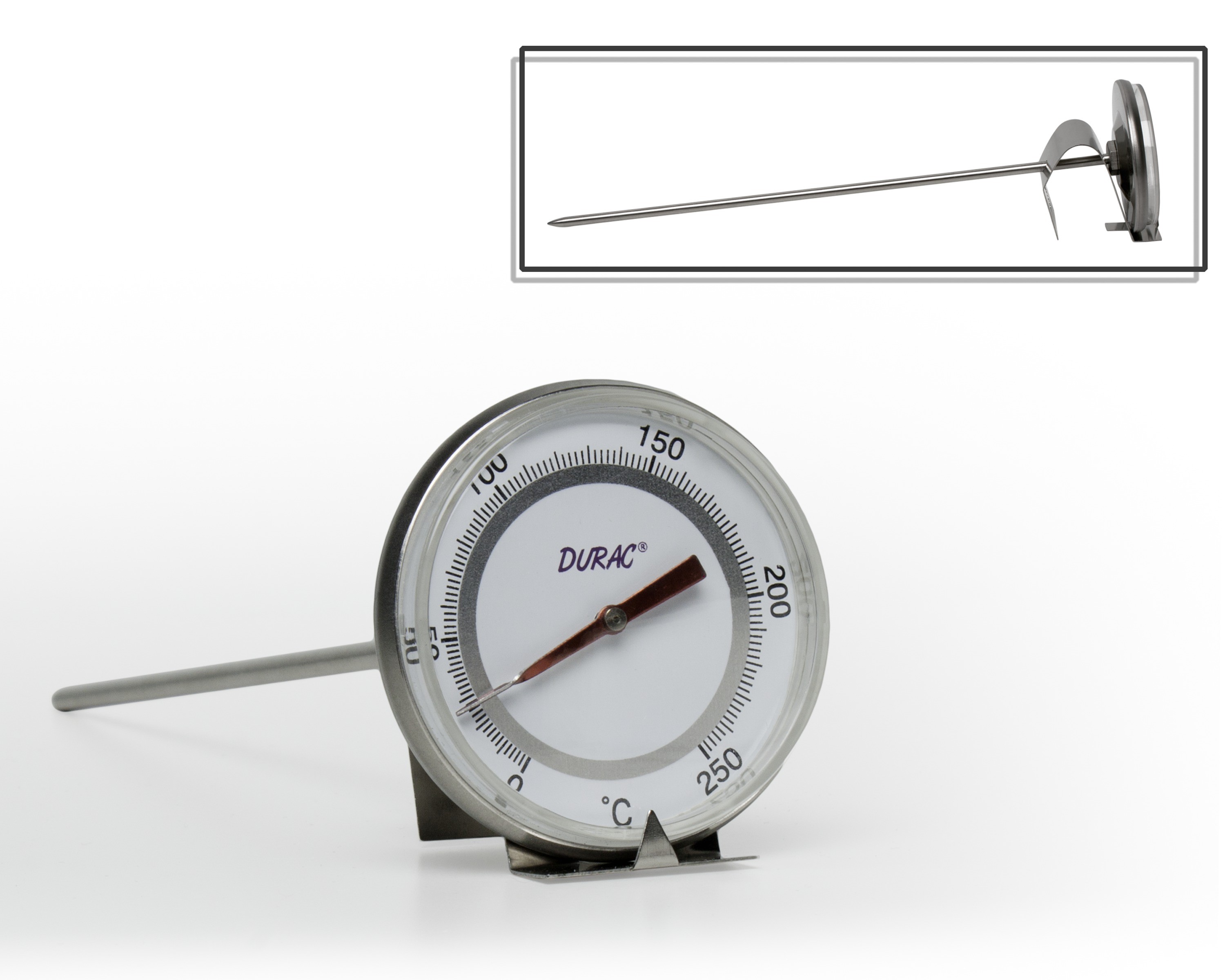 SP Bel-Art, H-B DURAC Bi-Metallic Thermometer; 0 to 250C, 50mm Dial