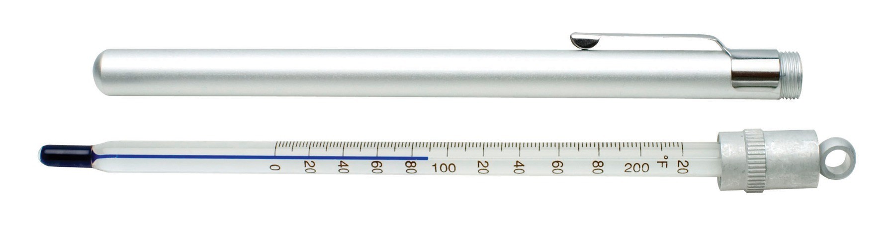 SP Bel-Art, H-B DURAC Plus Pocket Liquid-In-Glass Laboratory Thermometer; 0 to 220F, Closed Metal Case, Organic Liquid Fill