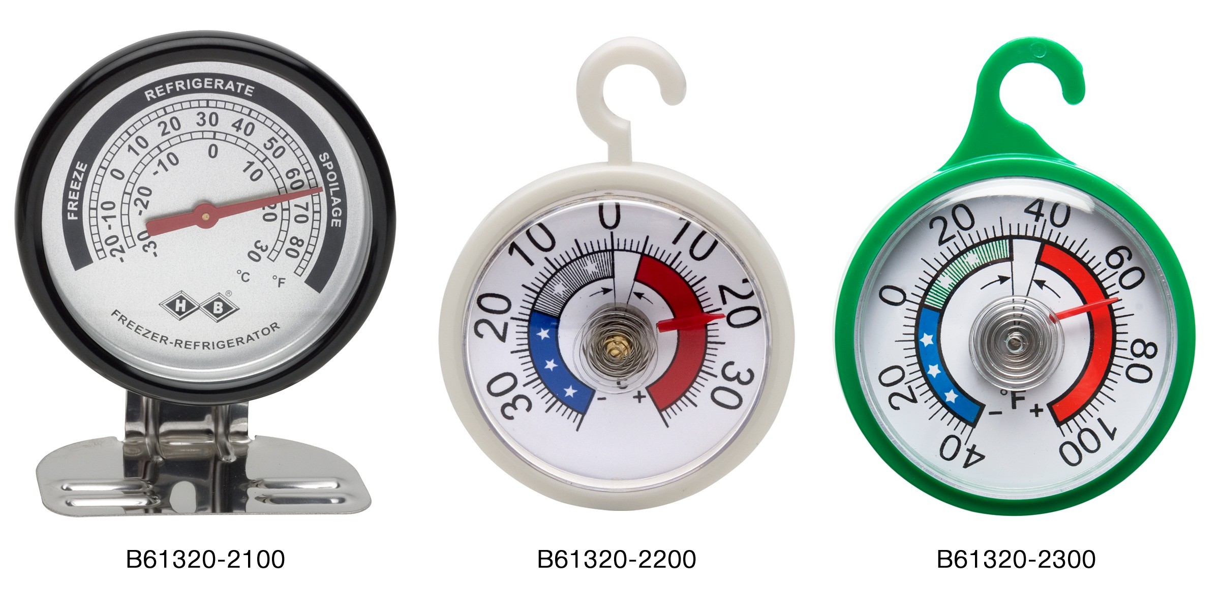 H-B DURAC Bi-Metallic Refrigerator/Freezer Thermometers