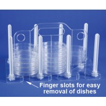 100mm Petri Dish Rack - Clear TPX Body