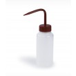 SP Bel-Art Wide-Mouth 250ml (8oz) Polyethylene Wash Bottles; Red Polypropylene Cap, 38mm Closure (Pack of 6)