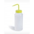 SP Bel-Art Wide-Mouth 500ml (16oz) Polyethylene Wash Bottles; Yellow Polypropylene Cap, 53mm Closure (Pack of 6)