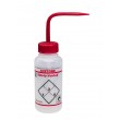 SP Bel-Art Safety-Vented / Labeled 2-Color Acetone Wide-Mouth Wash Bottles; 250ml (8oz), Polyethylene w/Red Polypropylene Cap (Pack of 3)