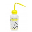 SP Bel-Art Safety-Vented / Labeled 2-Color Isopropanol Wide-Mouth Wash Bottles; 250ml (8oz), Polyethylene w/Yellow Polypropylene Cap (Pack of 3)