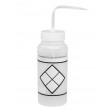 SP Bel-Art Safety-Labeled 2-Color LYOB Wide-Mouth Wash Bottles; 500ml (16oz), Polyethylene w/Natural Polypropylene Cap (Pack of 6)
