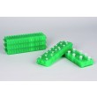 SP Bel-Art Reversible PCR and Microcentrifuge Tube Rack; For 0.2ml or 1.5-2.0ml Tubes, 80 Places, Green (Pack of 5)
