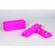 SP Bel-Art Reversible PCR and Microcentrifuge Tube Rack; For 0.2ml or 1.5-2.0ml Tubes, 80 Places, Fluorescent Pink (Pack of 5)