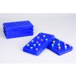 SP Bel-Art Microcentrifuge Tube Rack; For 0.5 or 1.5-2.0ml Tubes, 96 Places, Blue (Pack of 5)