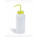 SP Bel-Art Wide-Mouth 500ml (16oz) Polyethylene Wash Bottles; Yellow Polypropylene Cap, 53mm Closure (Pack of 6)