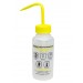 SP Bel-Art Safety-Vented / Labeled 2-Color Isopropanol Wide-Mouth Wash Bottles; 250ml (8oz), Polyethylene w/Yellow Polypropylene Cap (Pack of 3)