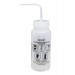 SP Bel-Art Safety-Labeled 2-Color Ethanol Wide-Mouth Wash Bottles; 500ml (16oz), Polyethylene w/Natural Polypropylene Cap (Pack of 6)