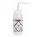 SP Bel-Art Safety-Labeled 2-Color Ethanol Wide-Mouth Wash Bottles; 500ml (16oz), Polyethylene w/Natural Polypropylene Cap (Pack of 6)