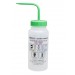 SP Bel-Art Right-to-Know Safety-Vented / Labeled 4-Color Methanol Wide-Mouth Wash Bottles; 500ml (16oz), Polyethylene w/Green Polypropylene Cap (Pack of 4)
