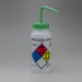 SP Bel-Art GHS Labeled Methyl Ethyl Ketone Wash Bottles; 500ml (16oz), Polyethylene w/Green Polypropylene Cap (Pack of 4)
