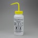 SP Bel-Art GHS Labeled Safety-Vented Sodium Hypochlorite (Bleach) Wash Bottles; 500ml (16oz), Polyethylene w/Yellow Polypropylene Cap (Pack of 4)