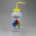 SP Bel-Art GHS Labeled Safety-Vented Isopropanol Wash Bottles; 1000ml (32oz), Polyethylene w/Yellow Polypropylene Cap (Pack of 2)