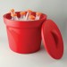 SP Bel-Art Magic Touch 2 High Performance Red Ice Bucket; 4.0 Liter, With Lid