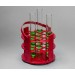SP Bel-Art No-Wire Round Test Tube Rack; For 13-16mm Tubes, 14 Places, Red