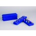 SP Bel-Art Reversible PCR and Microcentrifuge Tube Rack; For 0.2ml or 1.5-2.0ml Tubes, 80 Places, Blue (Pack of 5)