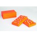SP Bel-Art Microcentrifuge Tube Rack; For 0.5 or 1.5-2.0ml Tubes, 96 Places, Fluorescent Orange (Pack of 5)