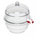 SP Bel-Art "SPACE SAVER" Polycarbonate Vacuum Desiccator with White Polypropylene Bottom; 0.20 cu. ft.