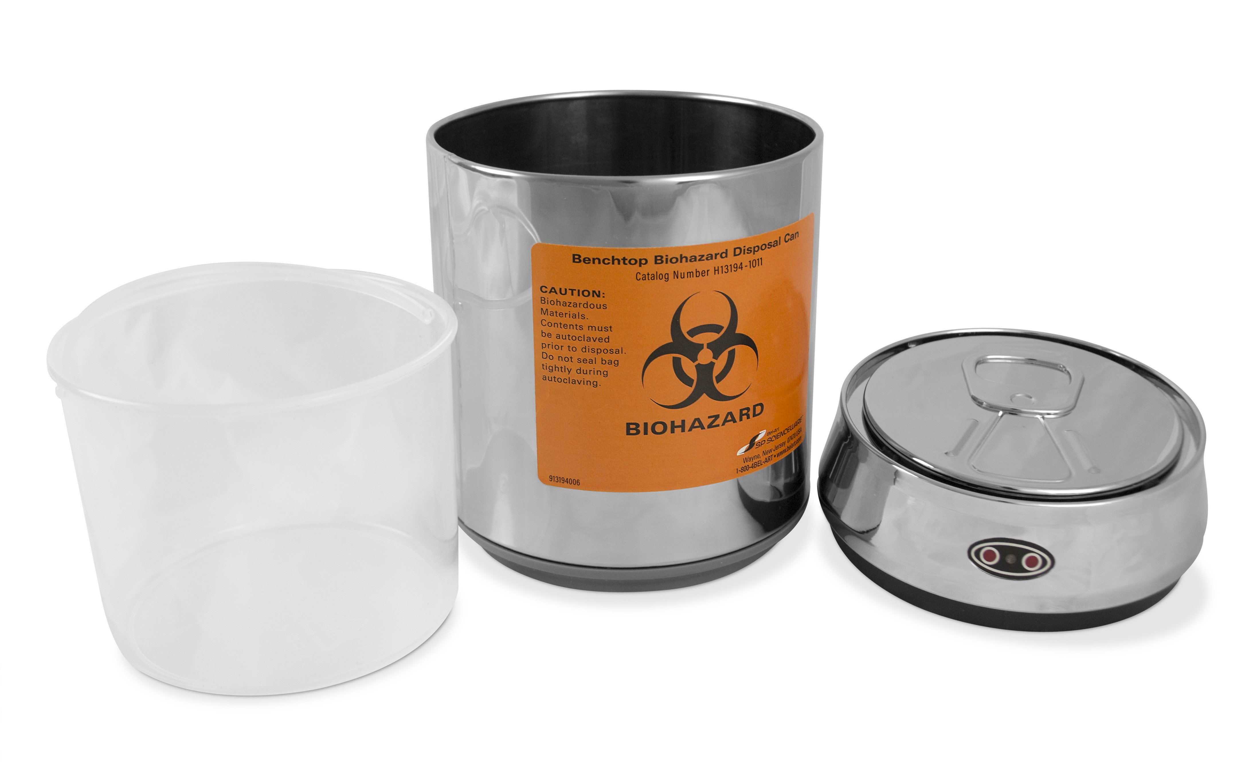 SP Bel-Art | SP Bel-Art Benchtop Biohazard Disposal Can with