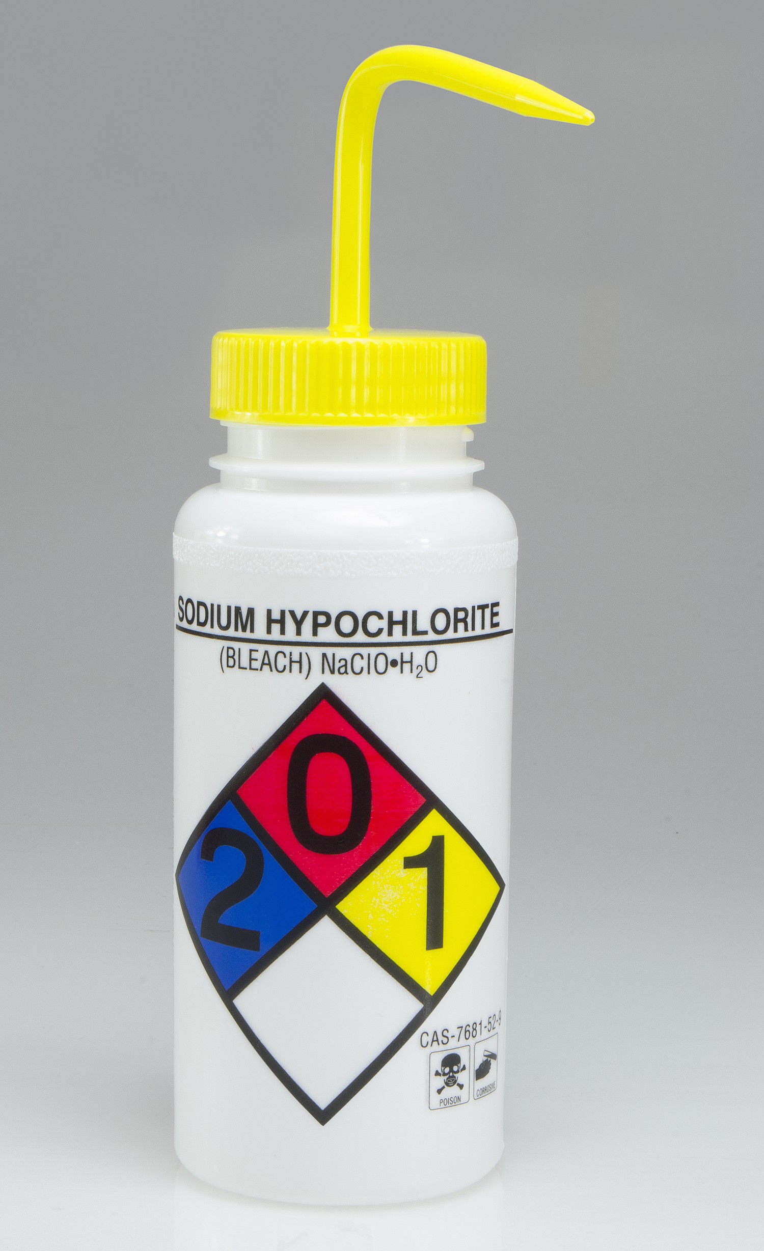 Bel Art Wide Mouth Safety Labeled 500ml Bleach Wash Bottle Pack