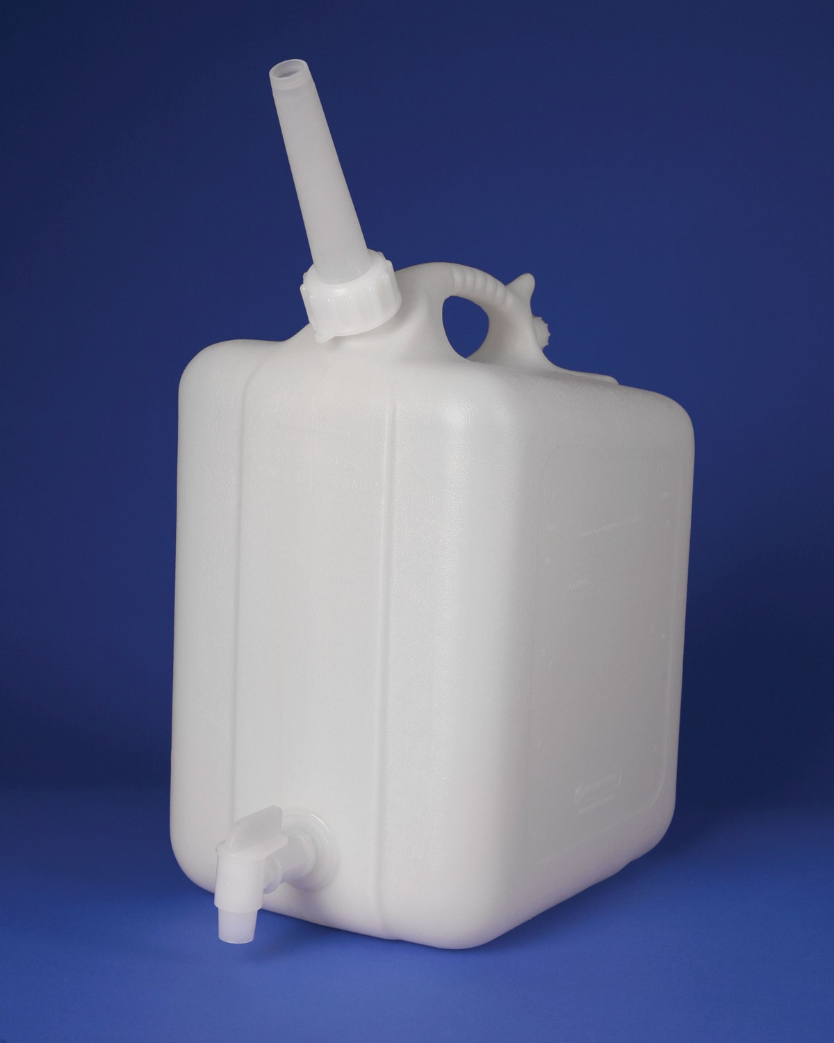 POLYETHYLENE WATER CONTAINER 10 LITRE WITH ATTACHED SCREW SPOUT CAP TAP HANDLE 
