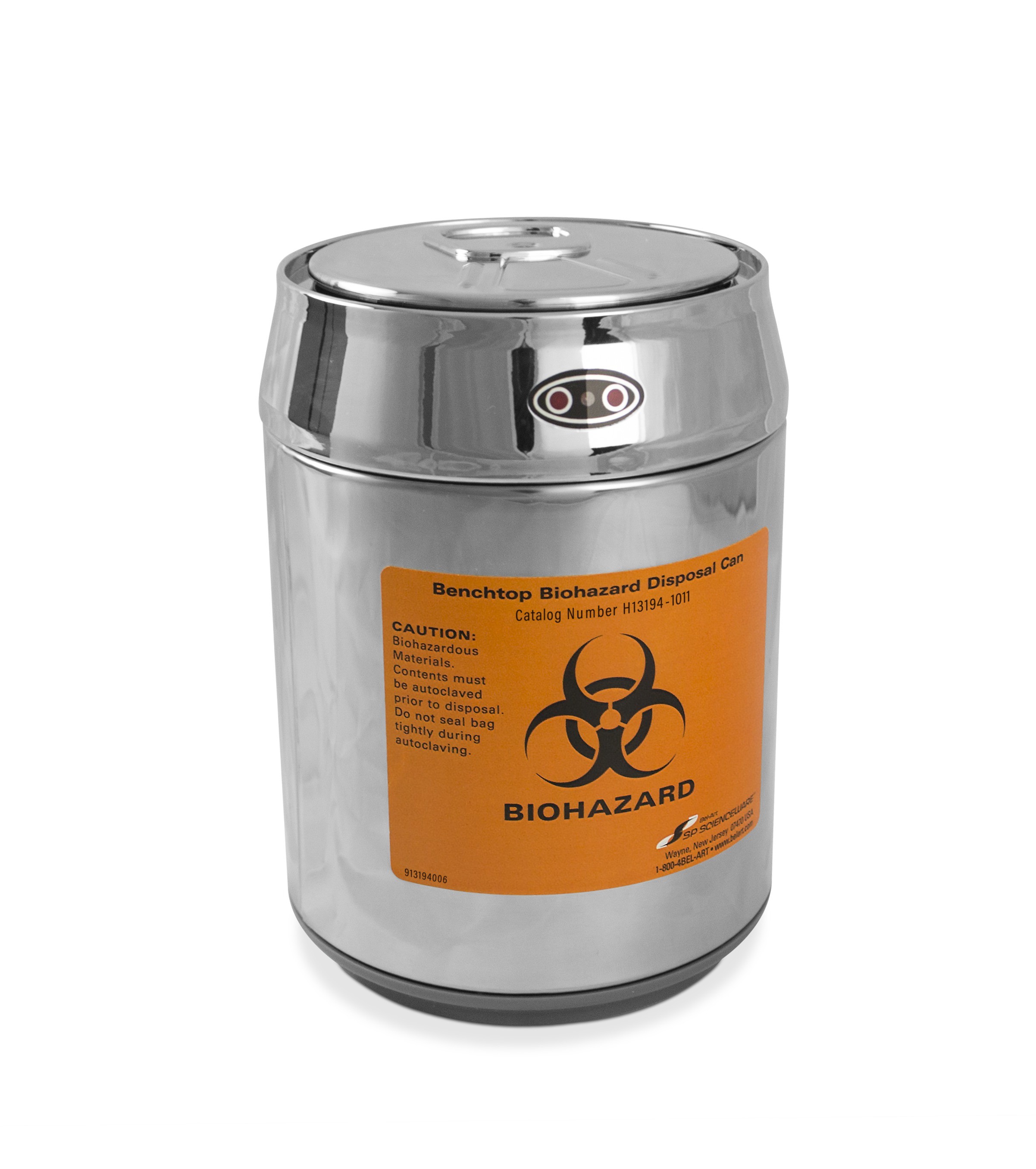 Benchtop Biohazard Disposal Can with Motion Sensor Lid