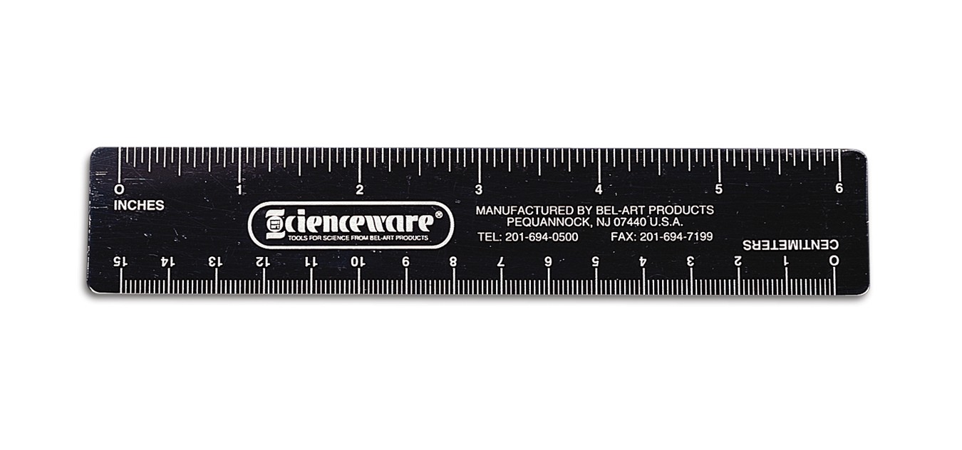 SP Bel-Art Fluorescent Ruler; Metric/English Scale, 15cm, 6 in.