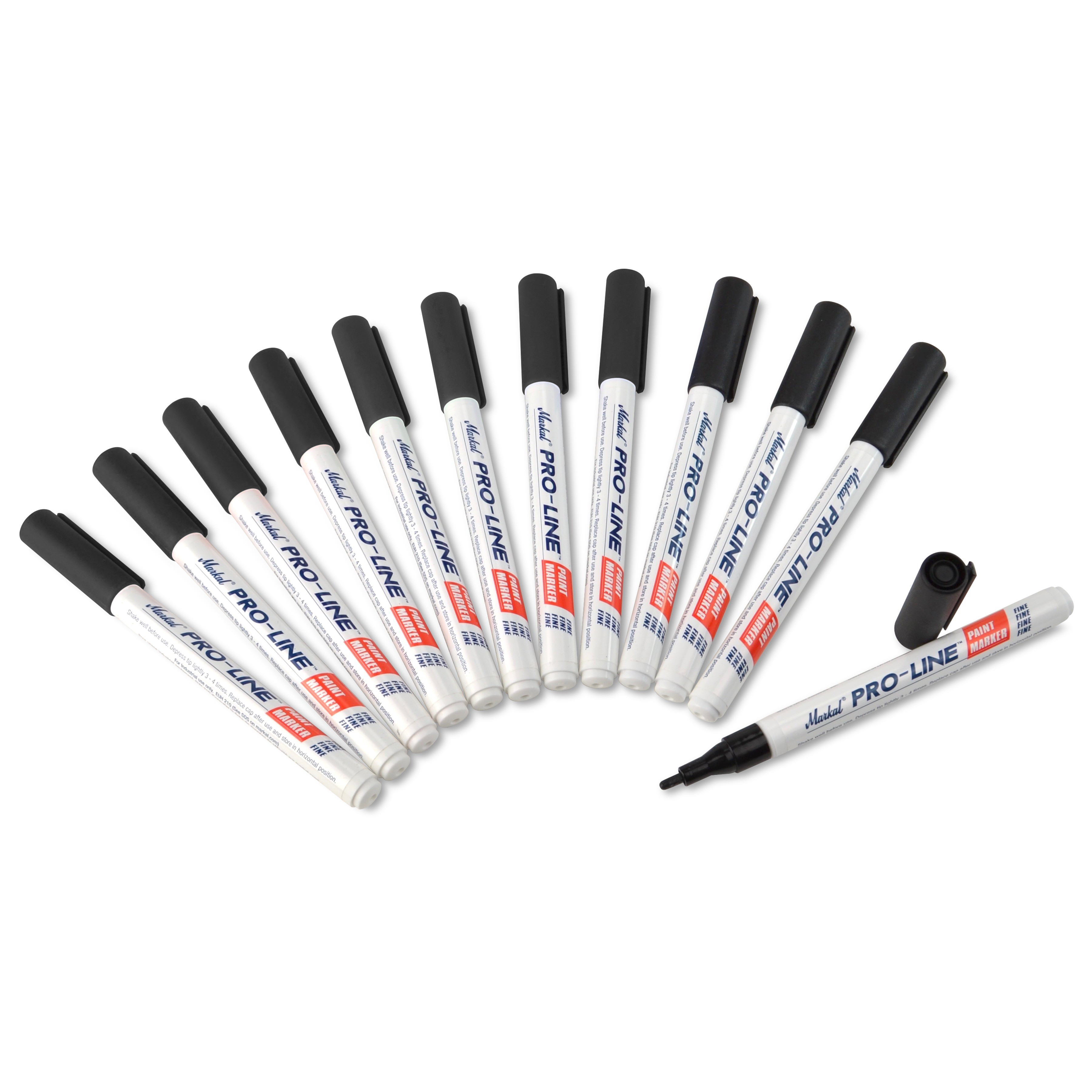 SP Bel-Art Black Solvent-Based Paint Pen Markers (Pack of 12)