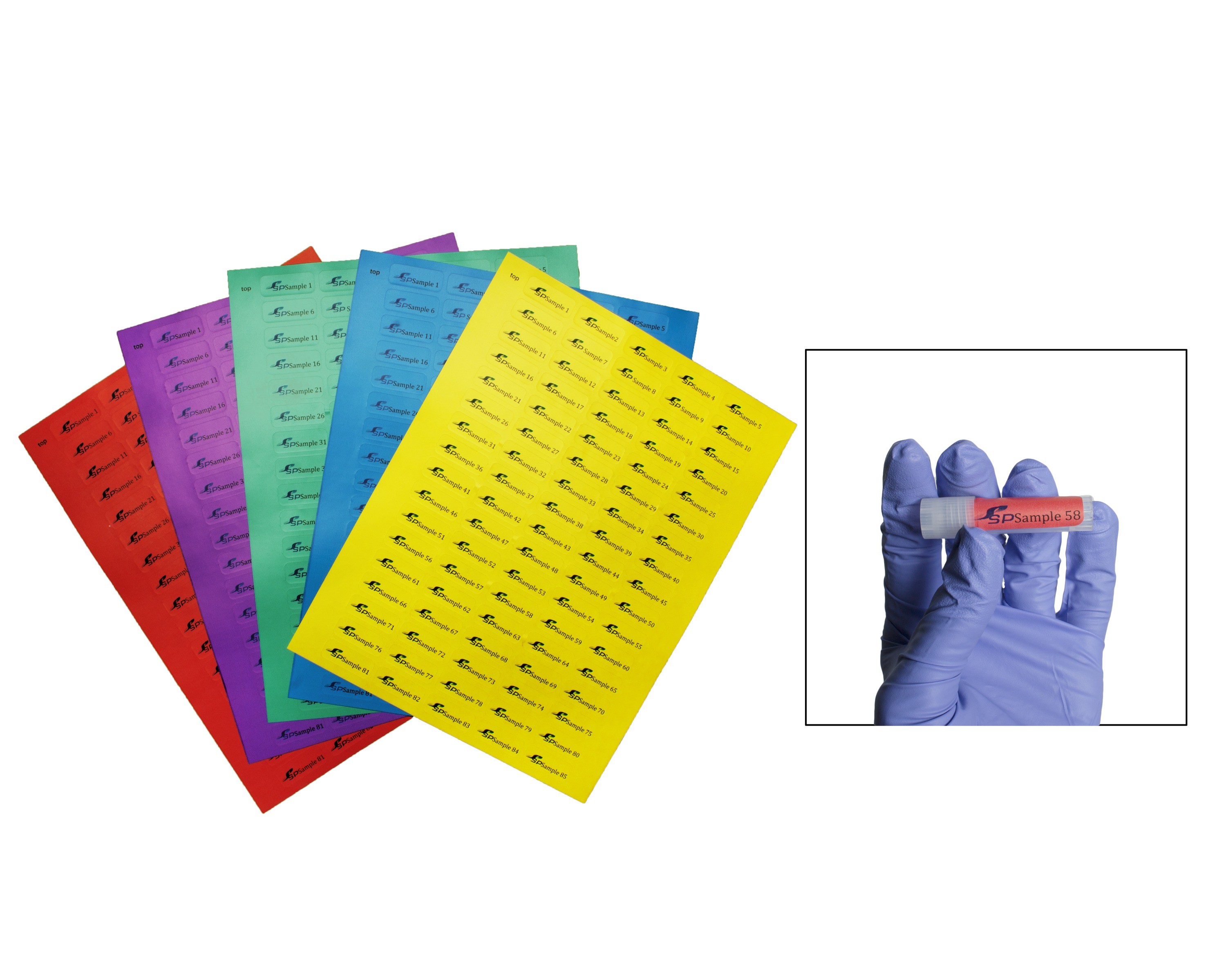 SP Bel-Art Cryogenic Storage Label Sheets; 33x13mm for 1.5-2ml Tubes, Assorted (2125 labels)
