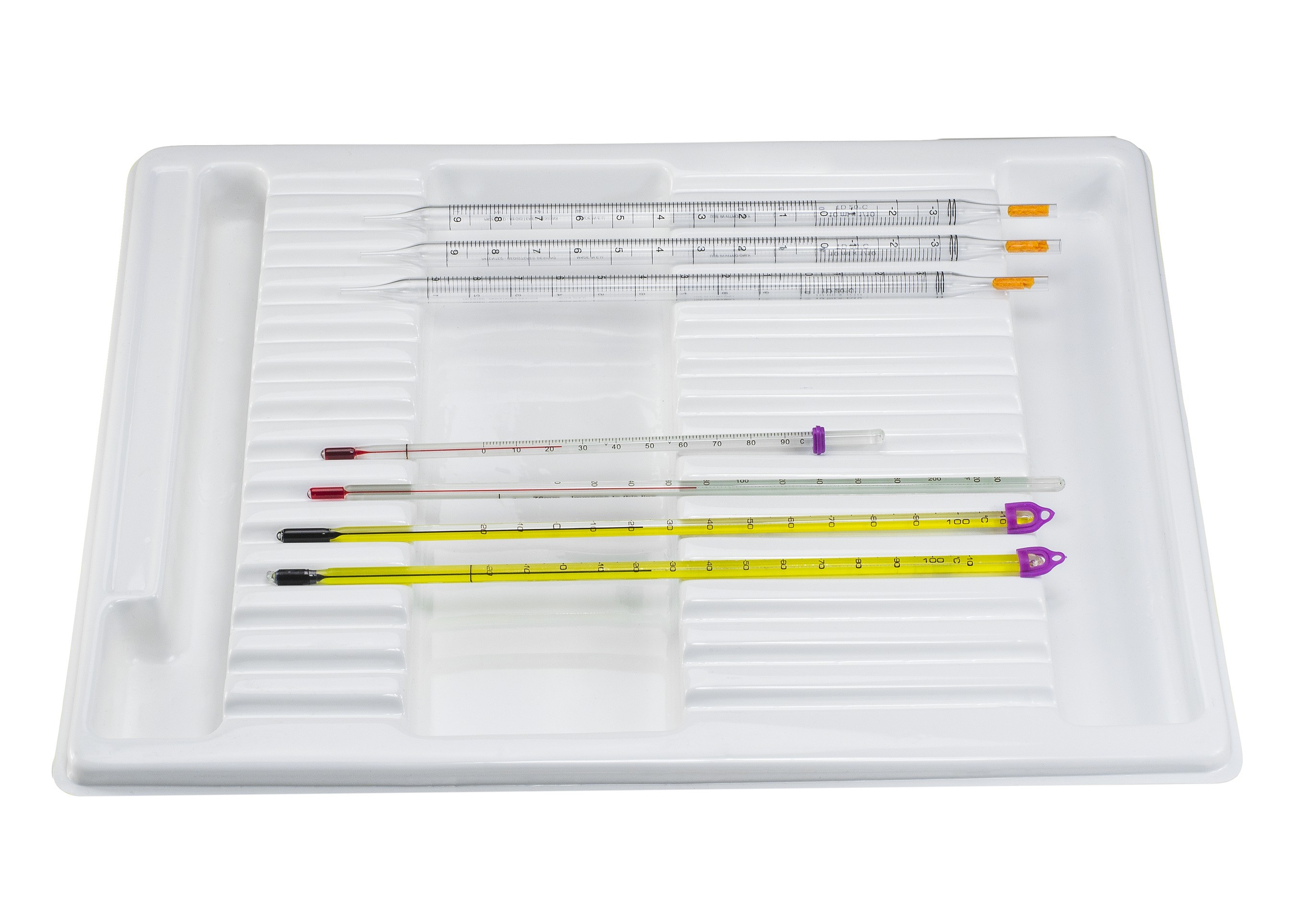 SP Bel-Art Lab Drawer Compartment Tray for Thermometers; 14 Rests, 3 Compartments, 14 x 17½ x 2¼ in.
