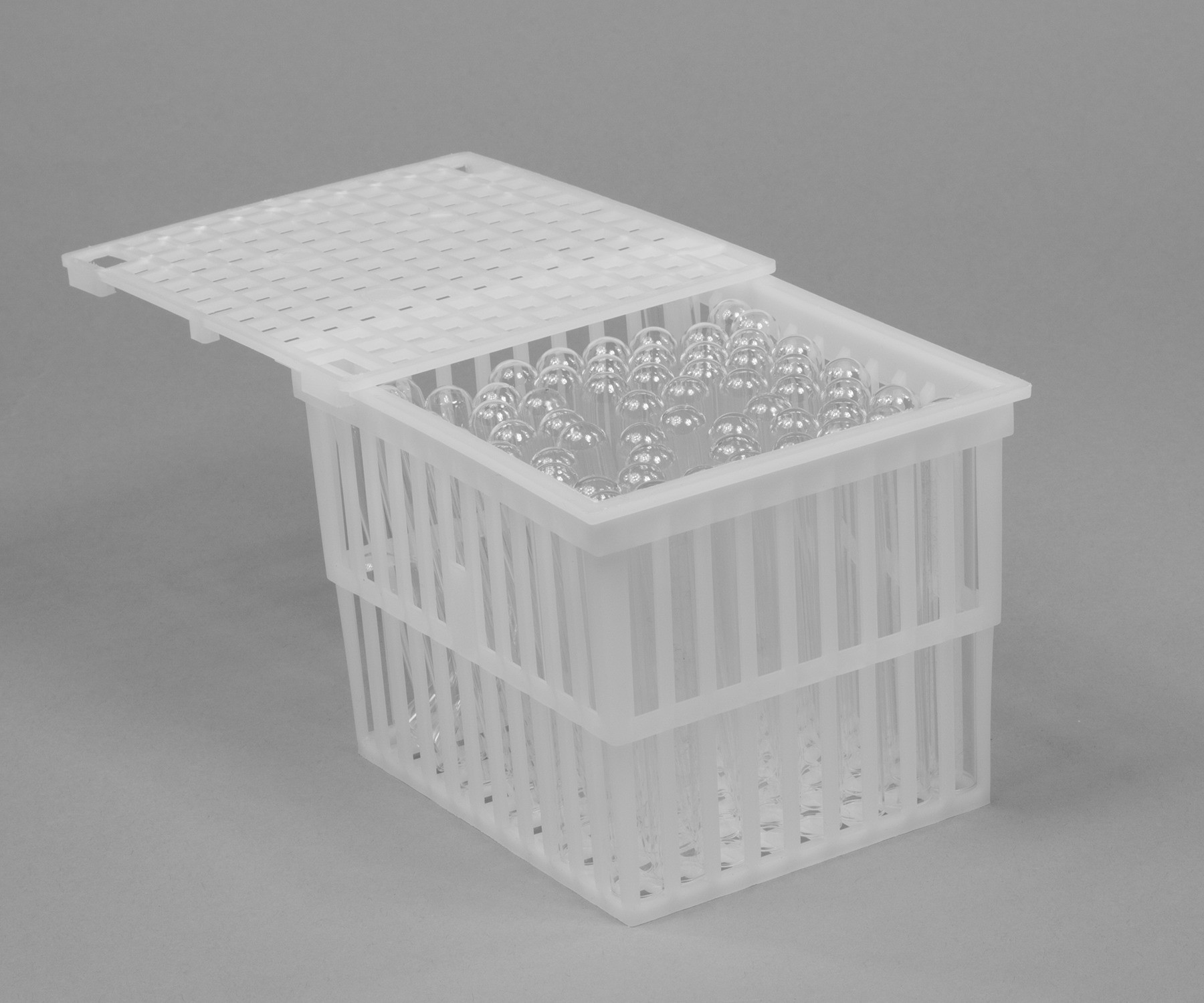 SP Bel-Art Polypropylene Test Tube Basket; 5 x 4 x 4 in., With Lid