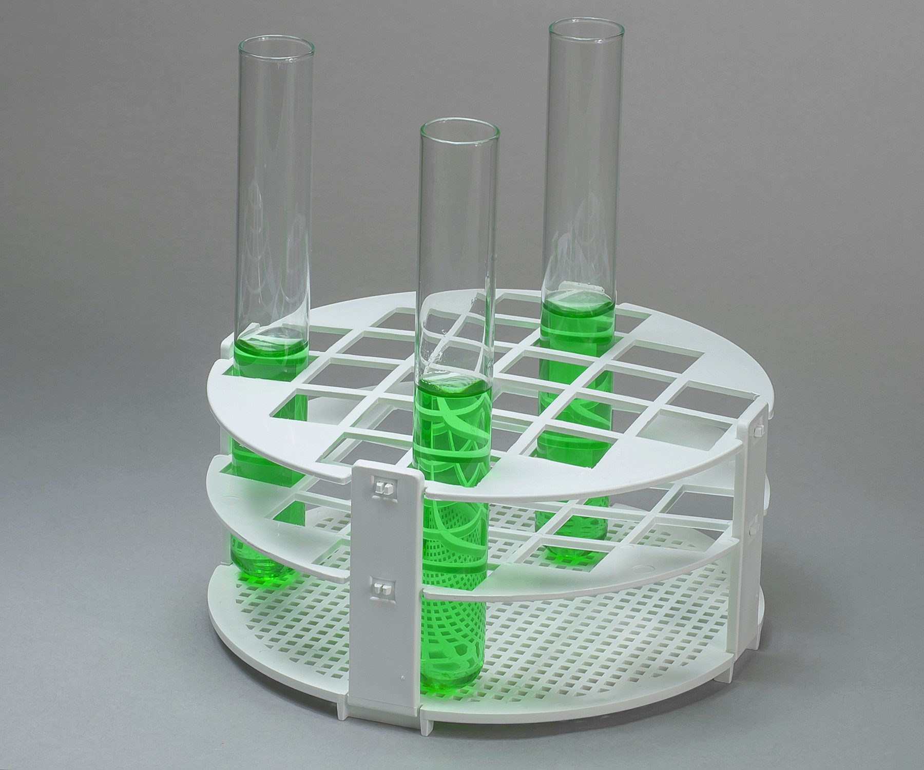 SP Bel-Art No-Wire Round Test Tube Rack; For 16-20mm Tubes, 24 Places, White