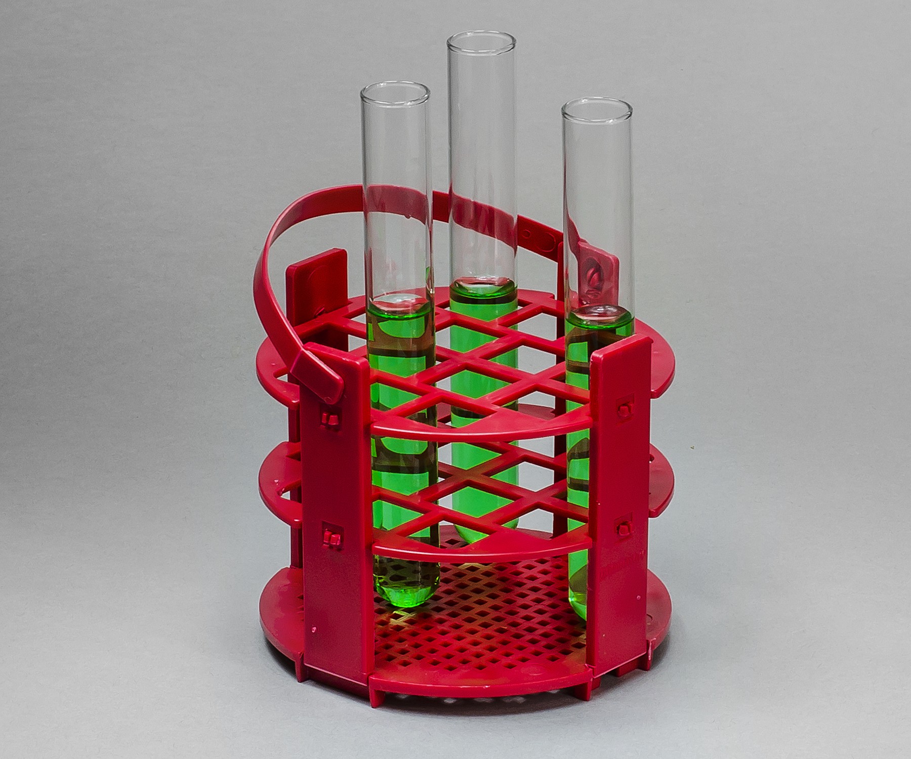 SP Bel-Art No-Wire Round Test Tube Rack; For 13-16mm Tubes, 14 Places, Red