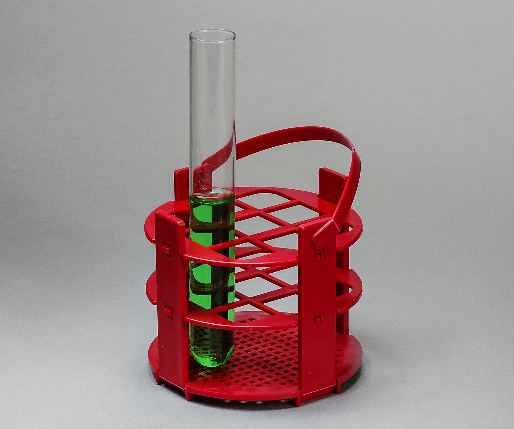 BelArt NoWire Round Test Tube Rack; For 1620mm Tubes, 9 Places, Red