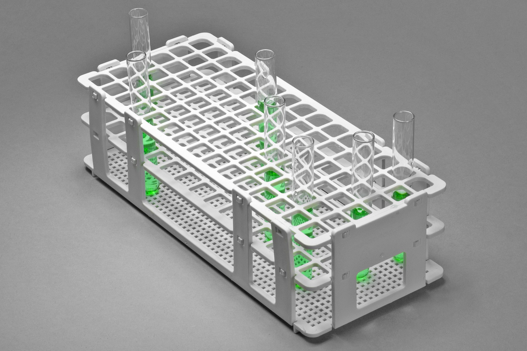 SP Bel-Art No-Wire Test Tube Rack; For 10-13mm Tubes, 90 Places, White