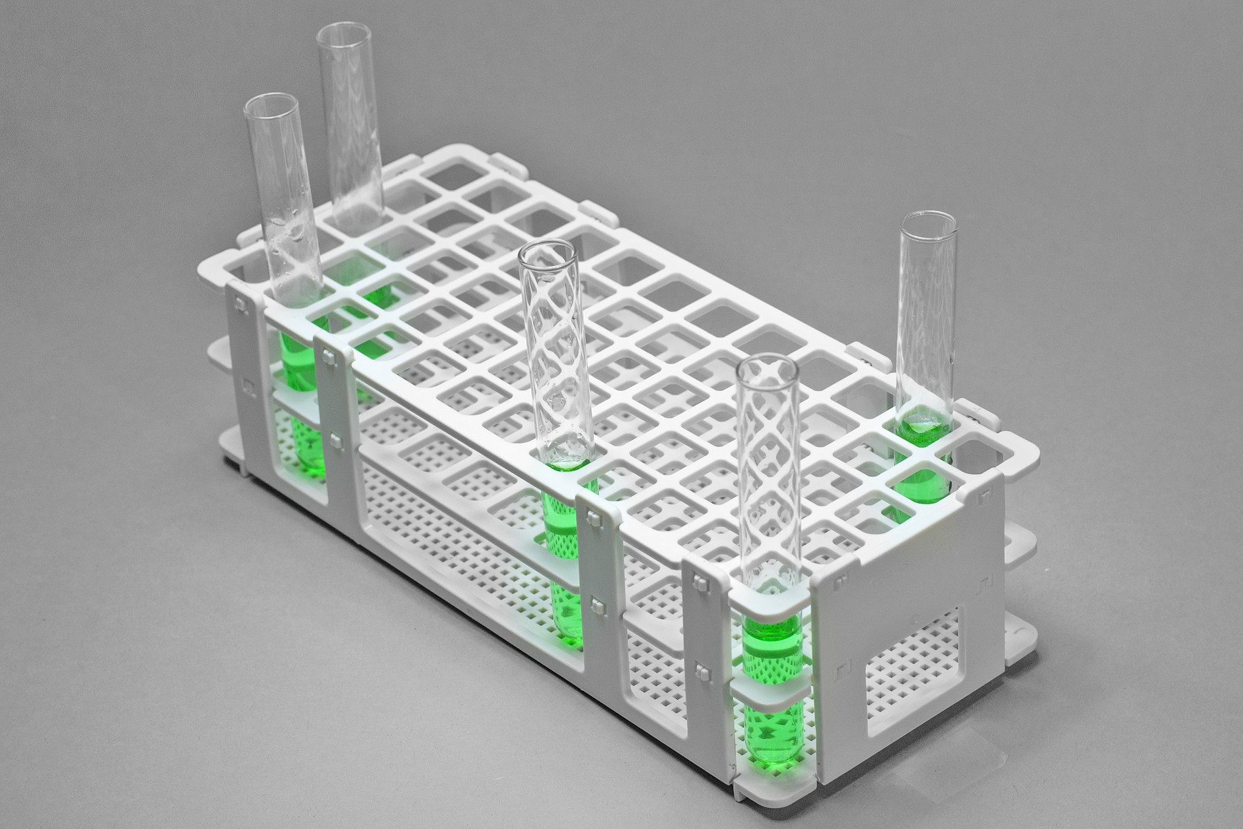 SP Bel-Art No-Wire Test Tube Rack; For 13-16mm Tubes, 60 Places, White